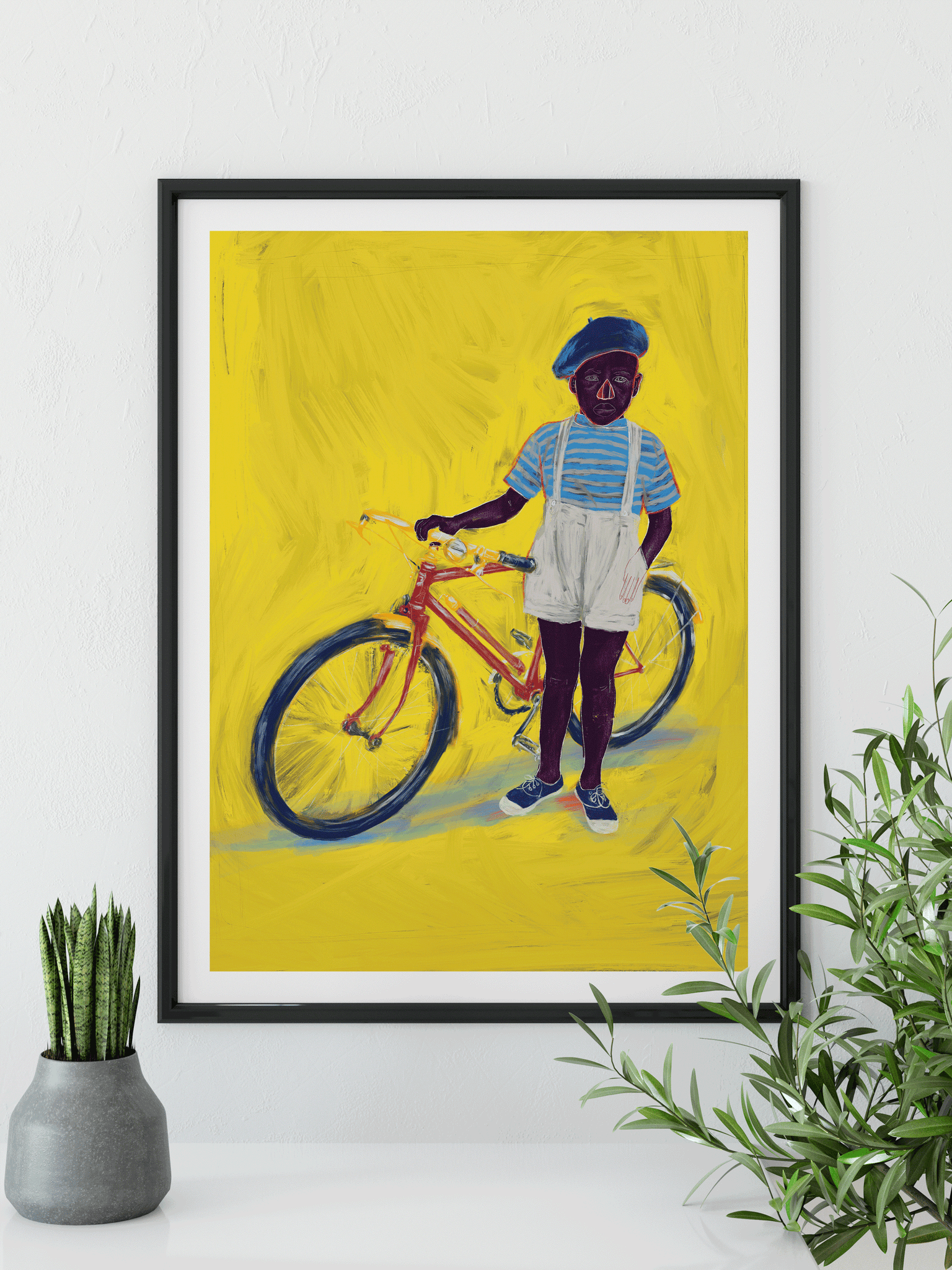 Boy with Bike Art Print