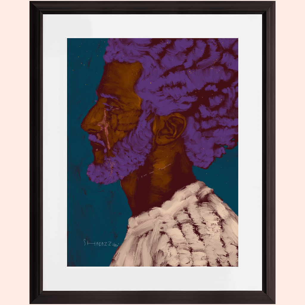 Crying Kaepernick by Shabazz Larkin (Framed