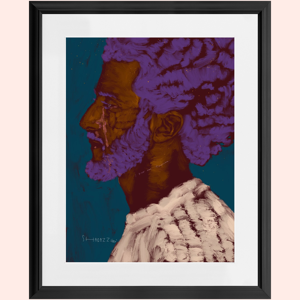 Crying Kaepernick by Shabazz Larkin (Framed