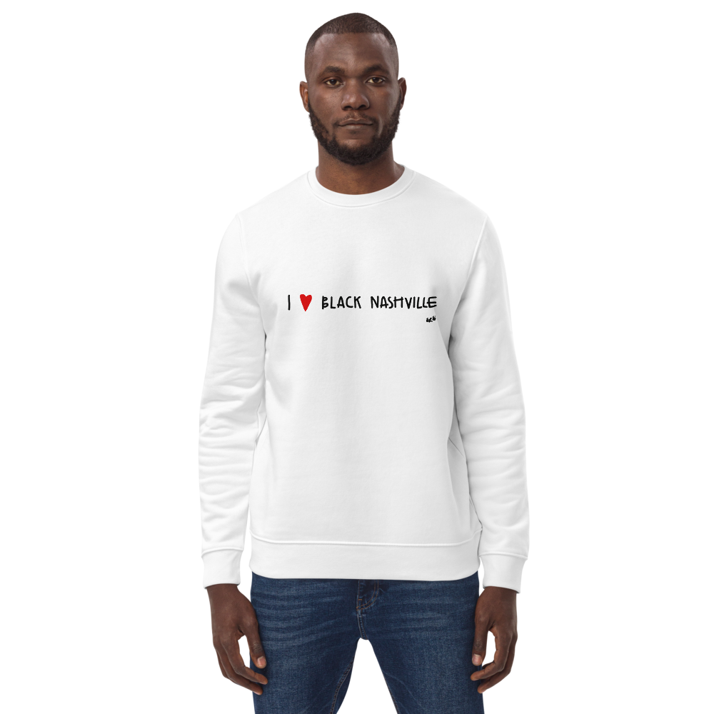 I Love Black Nashville - White Unisex eco sweatshirt